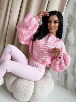 Sweter DIPSY STRIPS, sweet pink/beige