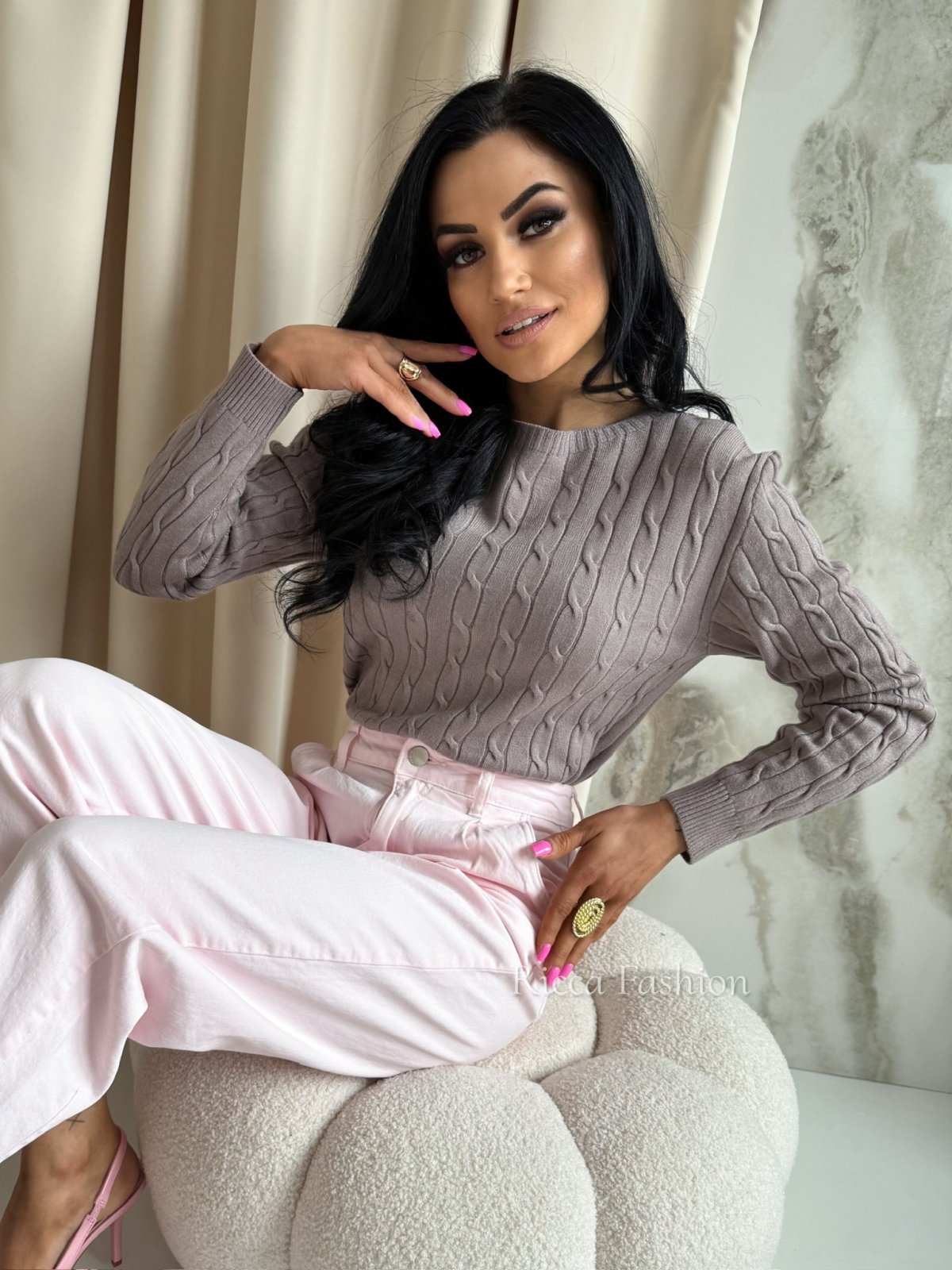 Sweter z wiskozą RALPHY, cappuccino