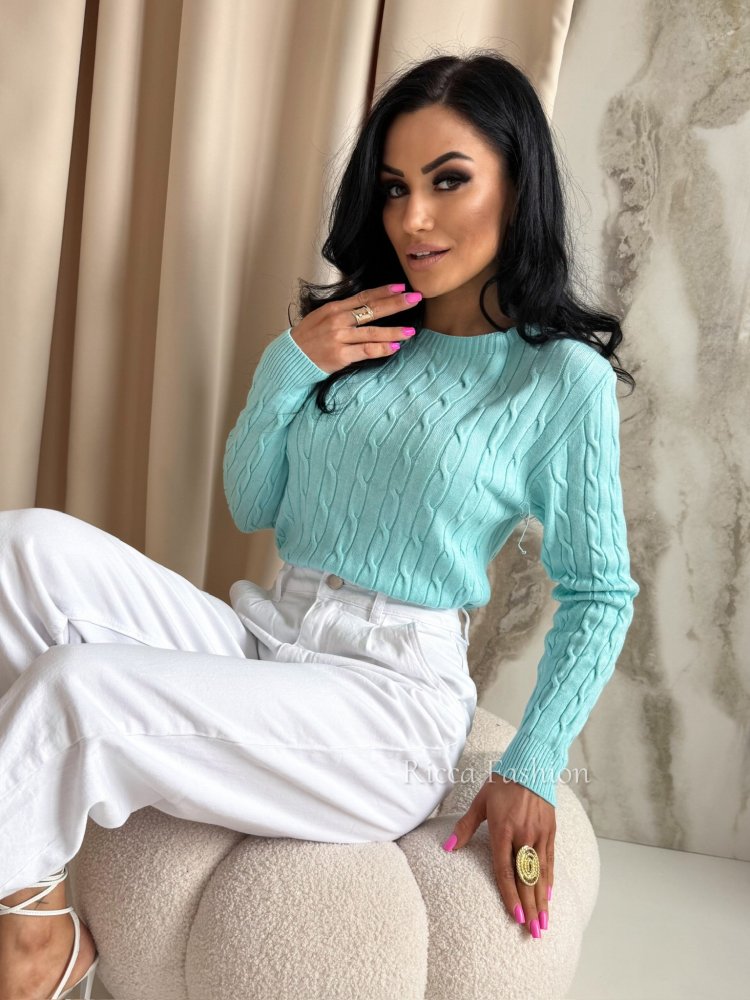 Sweter z wiskozą RALPHY, lazur