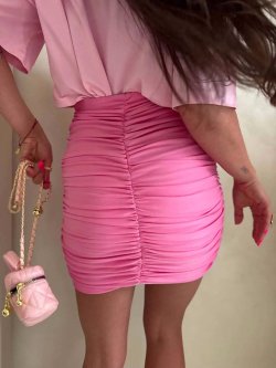 Spódniczka MARSZCZONA, różowa