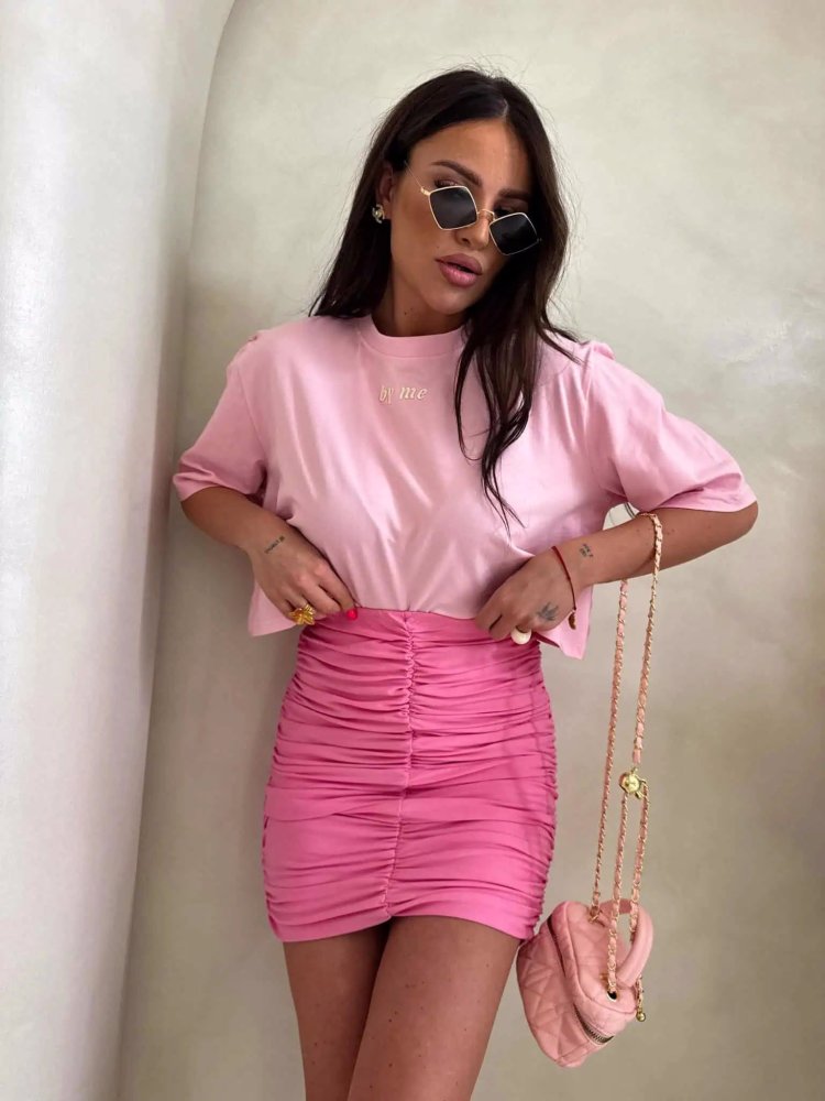 Spódniczka MARSZCZONA, różowa