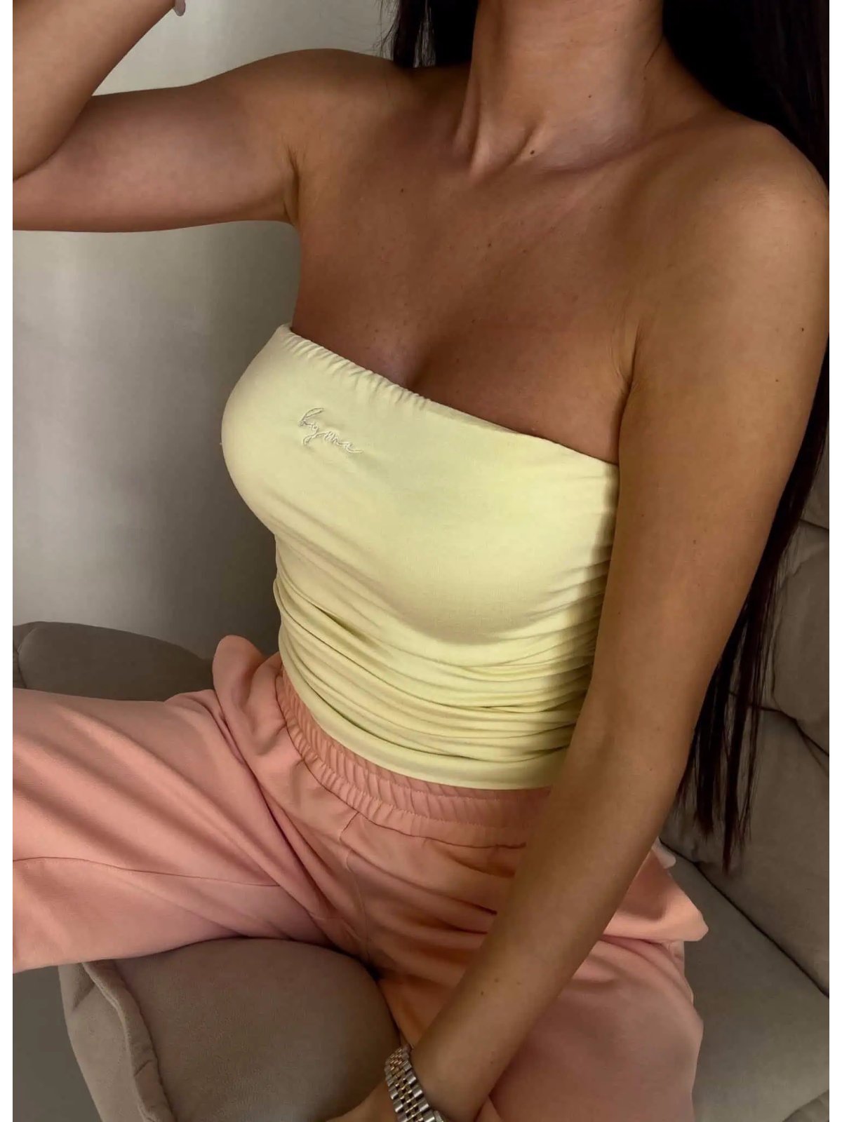 Top z wiskozy MAVEN, bananowy