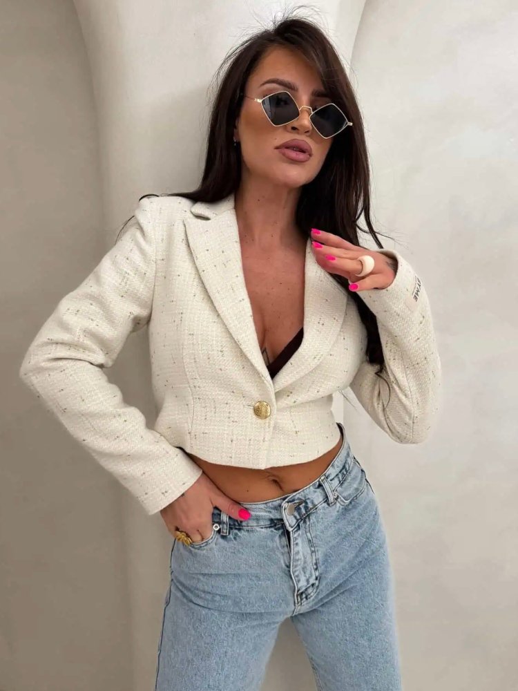 Marynarka SLIM gold, ecru