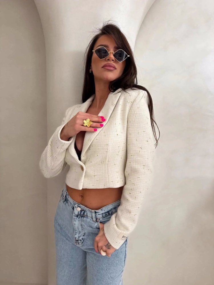 Marynarka SLIM gold, ecru