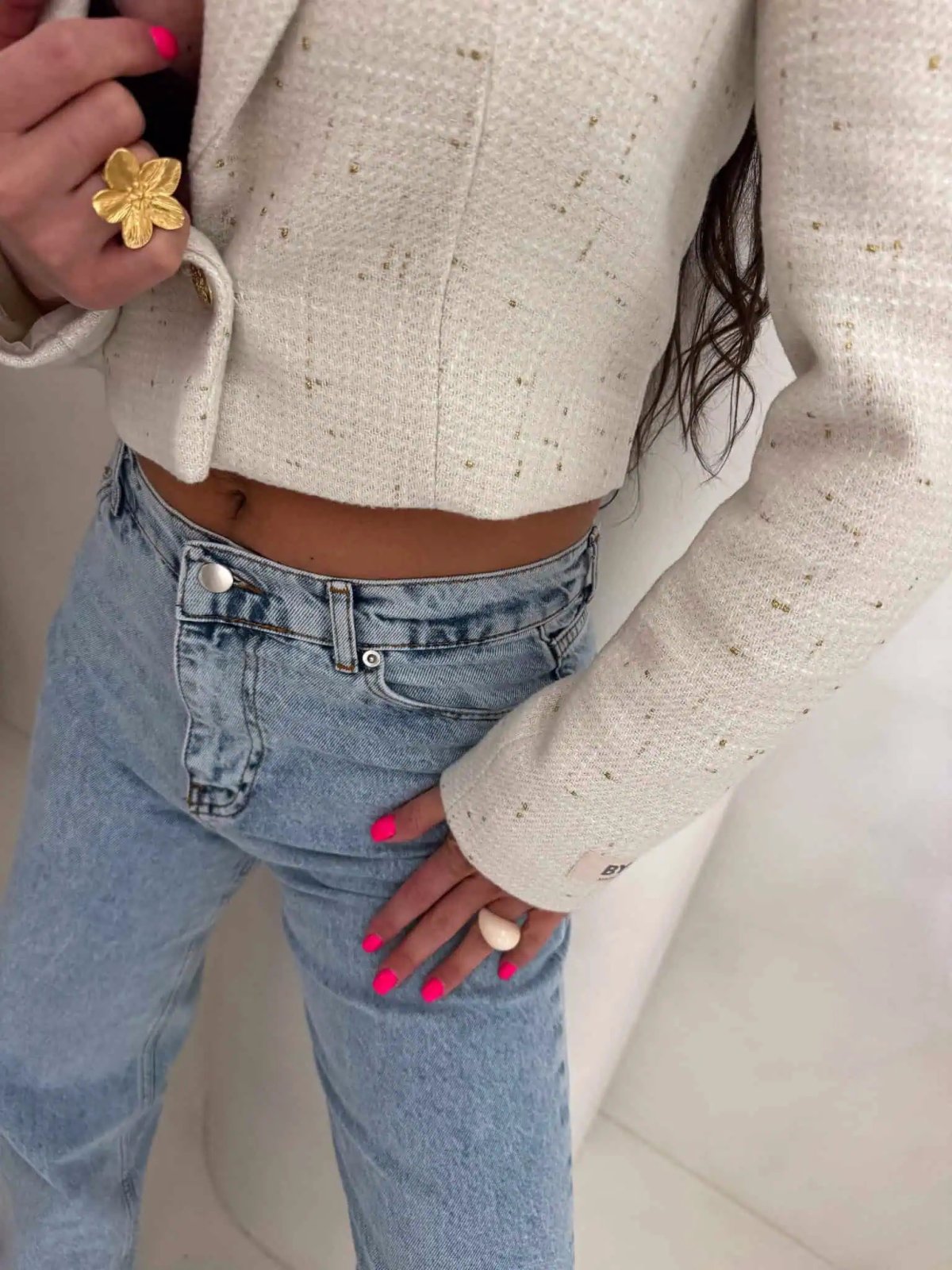 Marynarka SLIM gold, ecru