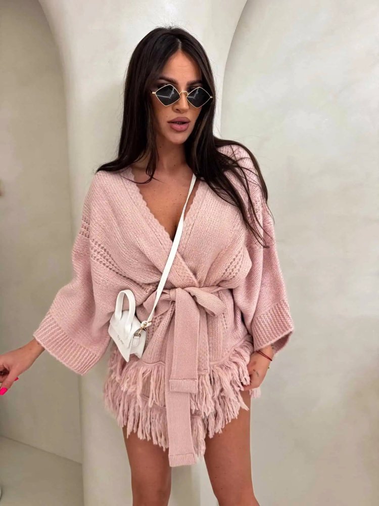 Kardigan ORIANA, pudrowy róż