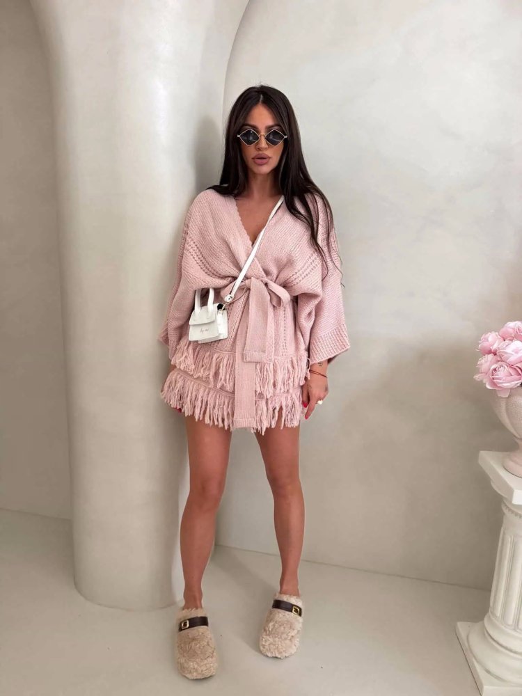 Kardigan ORIANA, pudrowy róż