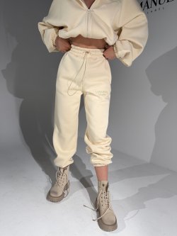 Spodnie dresowe FOODIE, migdał