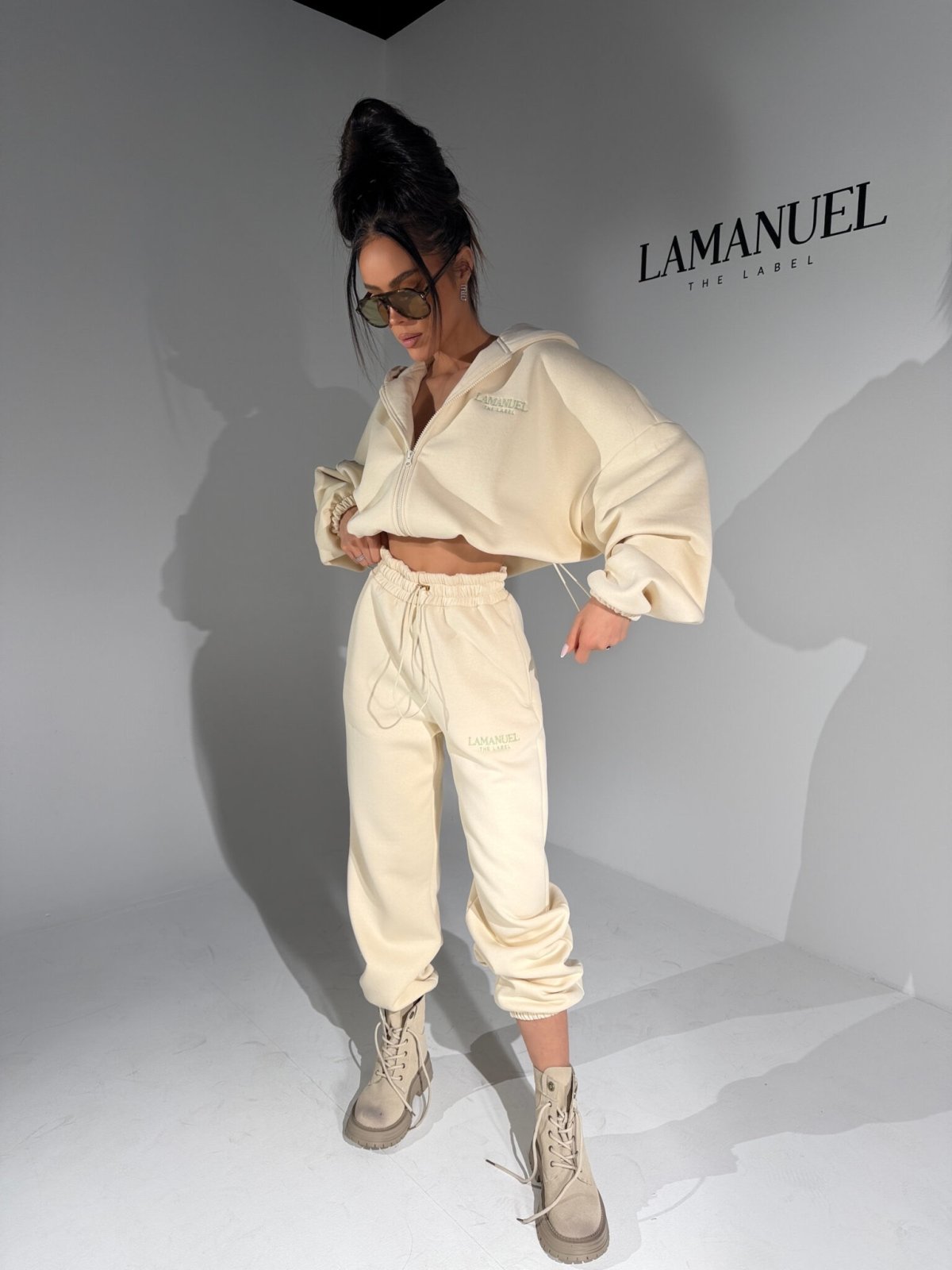 Spodnie dresowe FOODIE, migdał