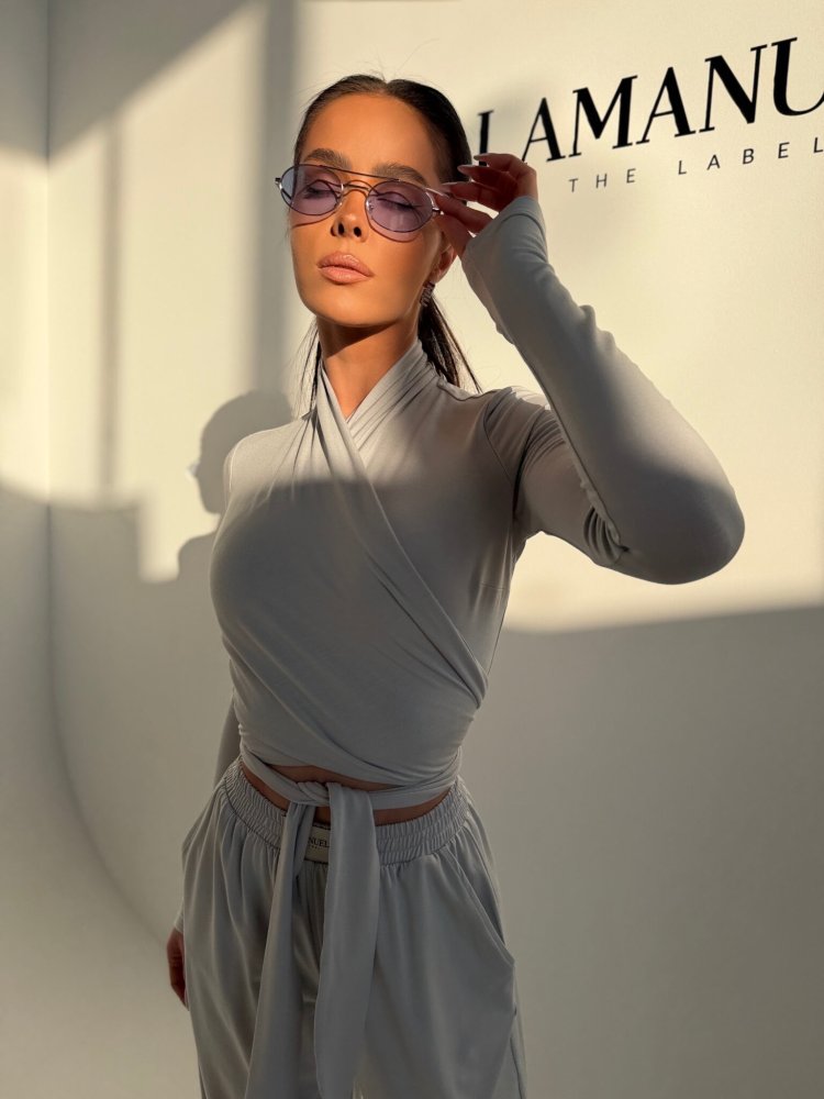 Bluzka/top RIOT, gołębi