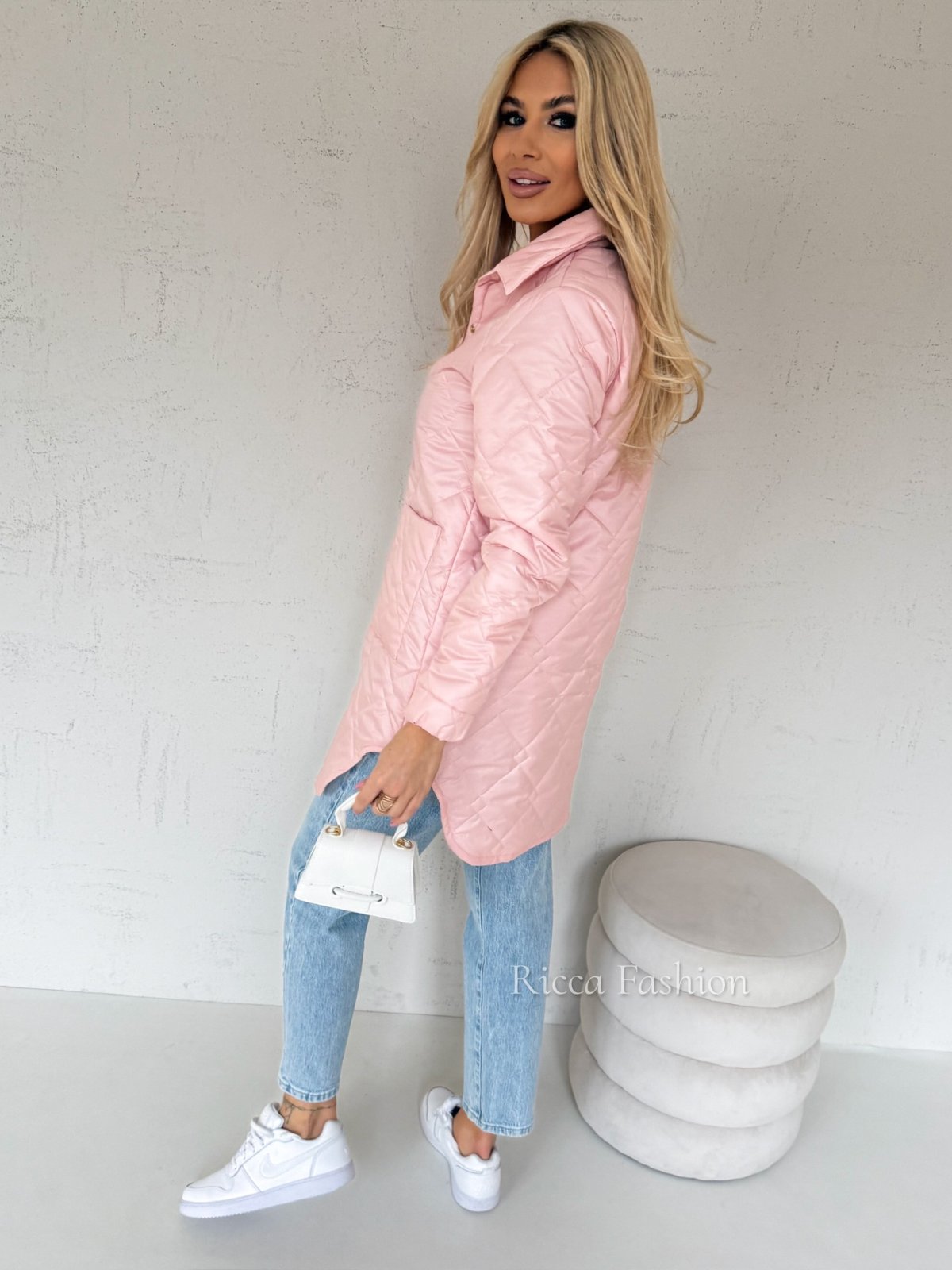 Płaszcz BELLUCI by Ricca, pastelowy róż