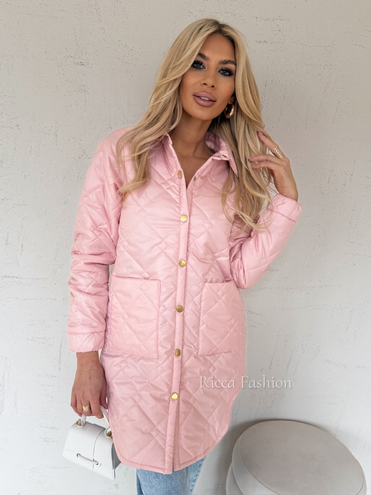 Płaszcz BELLUCI by Ricca, pastelowy róż