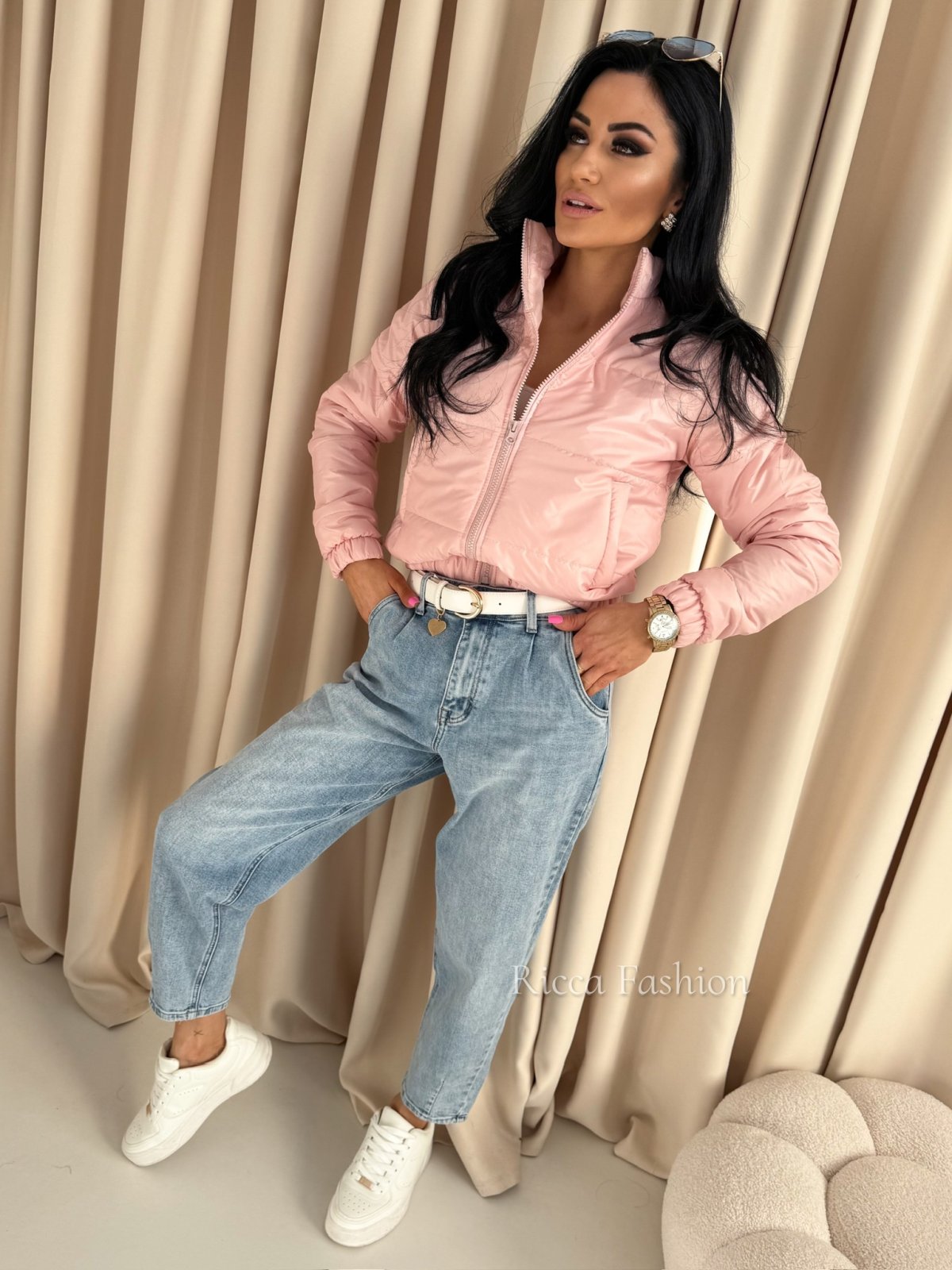 Kurtka wiosenna LATICA by Ricca, jasny róż