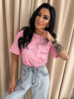 T-shirt PULSE STRIPS, sweet pink/barbie little