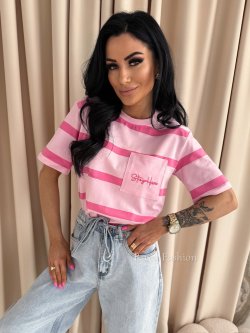 T-shirt PULSE STRIPS, sweet pink/barbie big