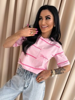 T-shirt PULSE STRIPS, sweet pink/barbie medium