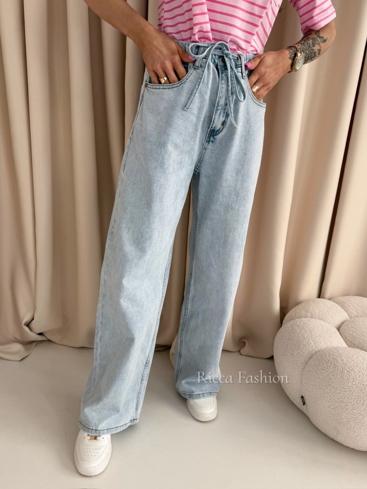 Spodnie wide leg GENESIS, blue