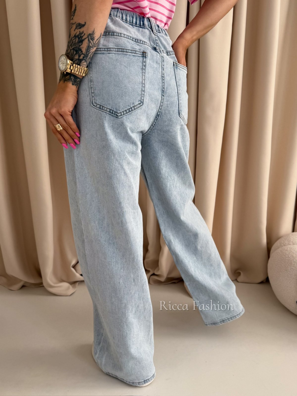 Spodnie wide leg GENESIS, blue