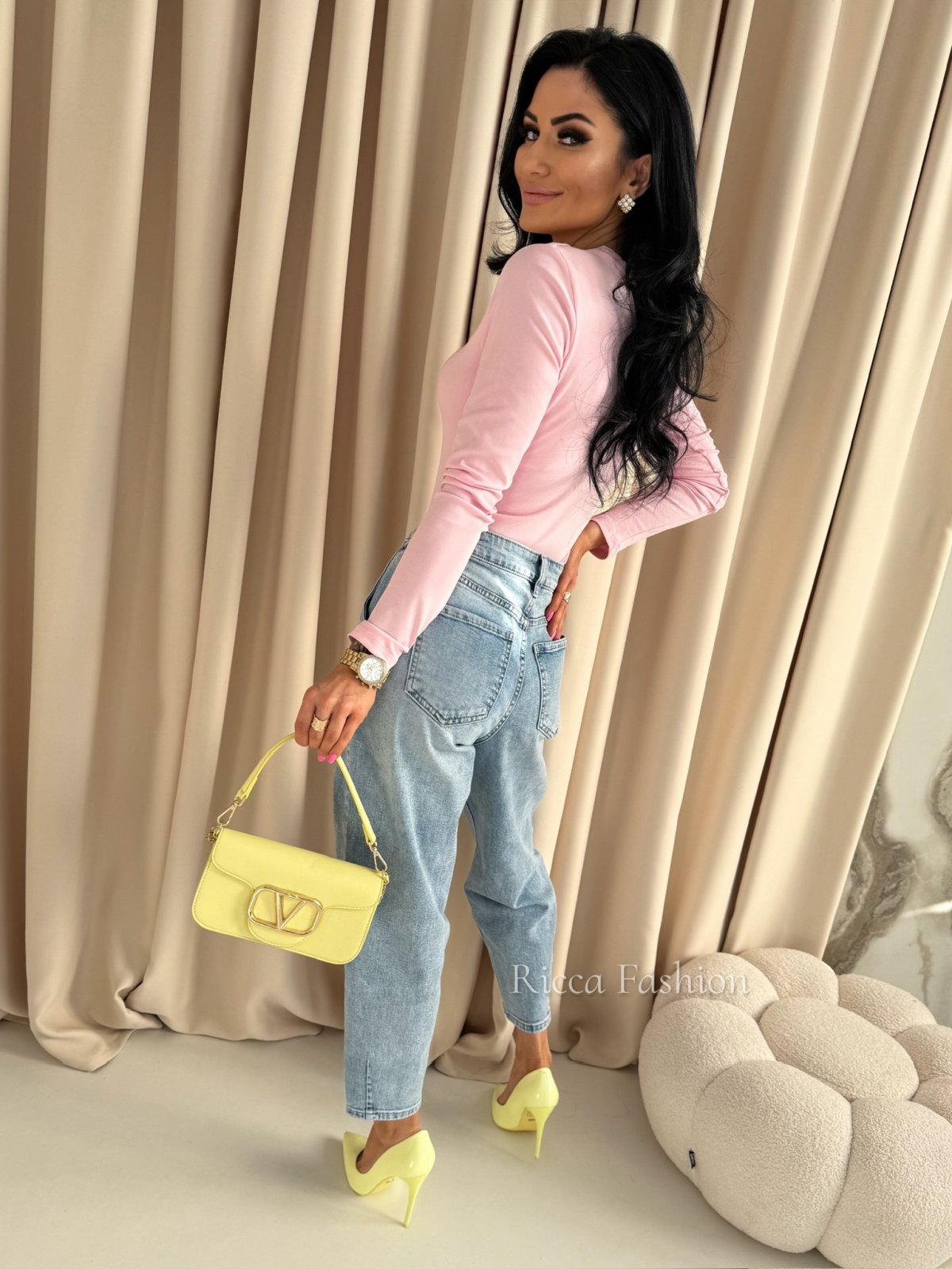 Bluzka z bawełny KATE, lila pink