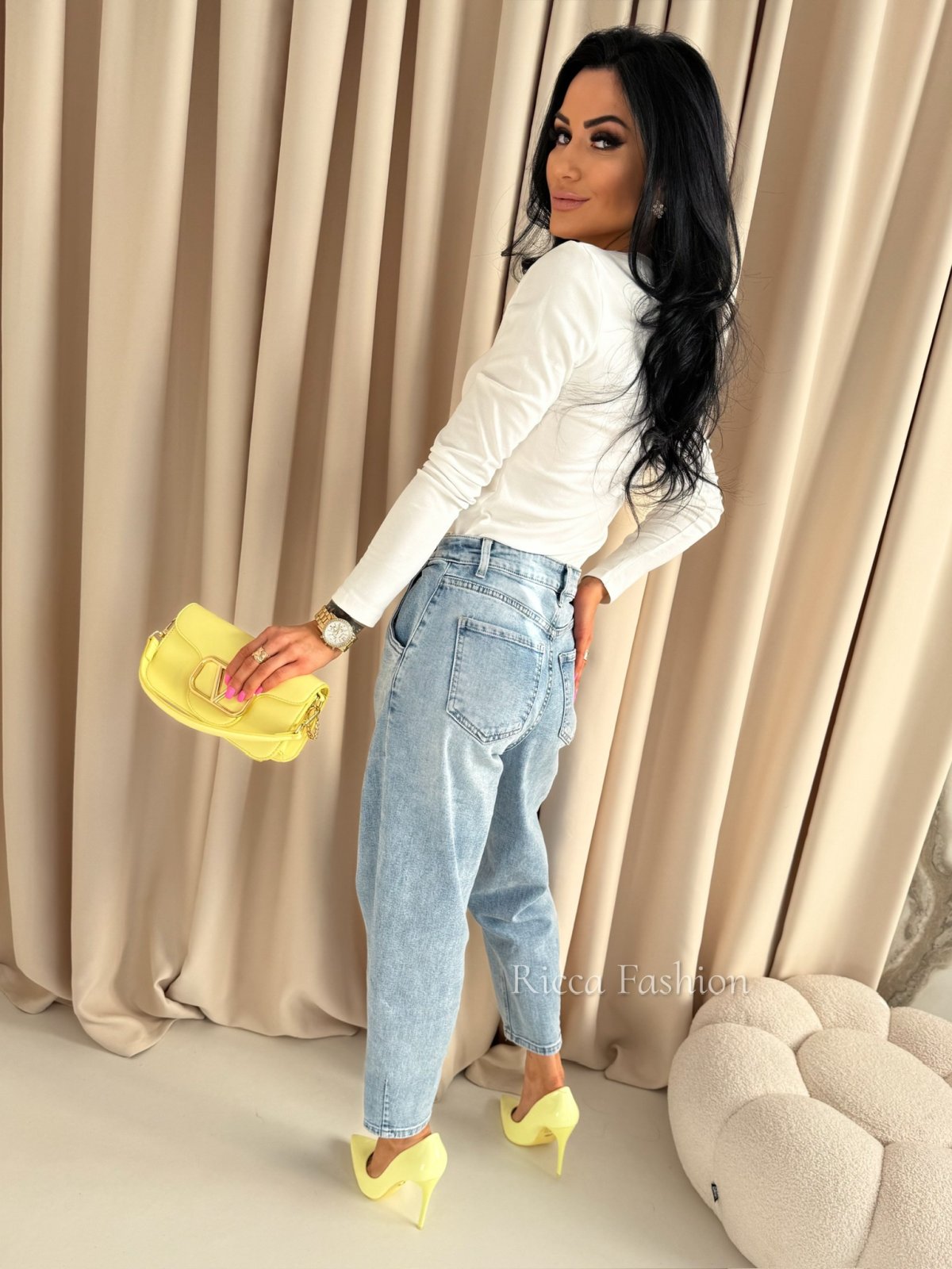 Bluzka z bawełny KATE, ecru