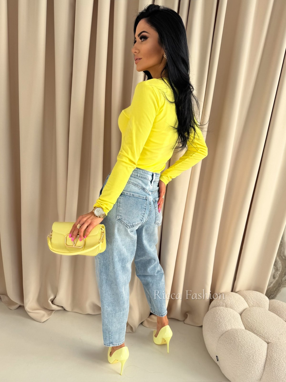 Bluzka z bawełny KATE, yellow