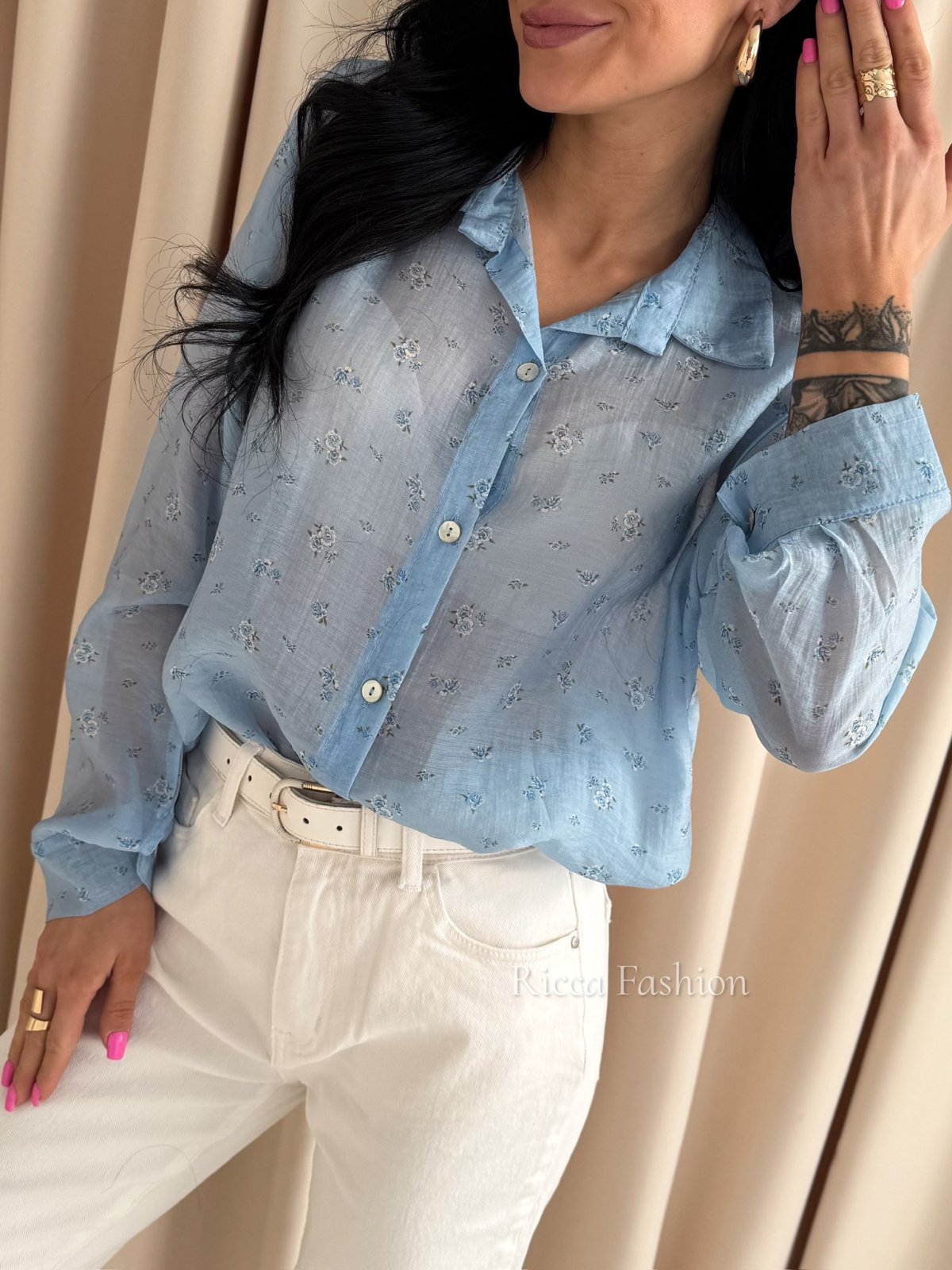 Koszula mgiełka GLORIA, blue