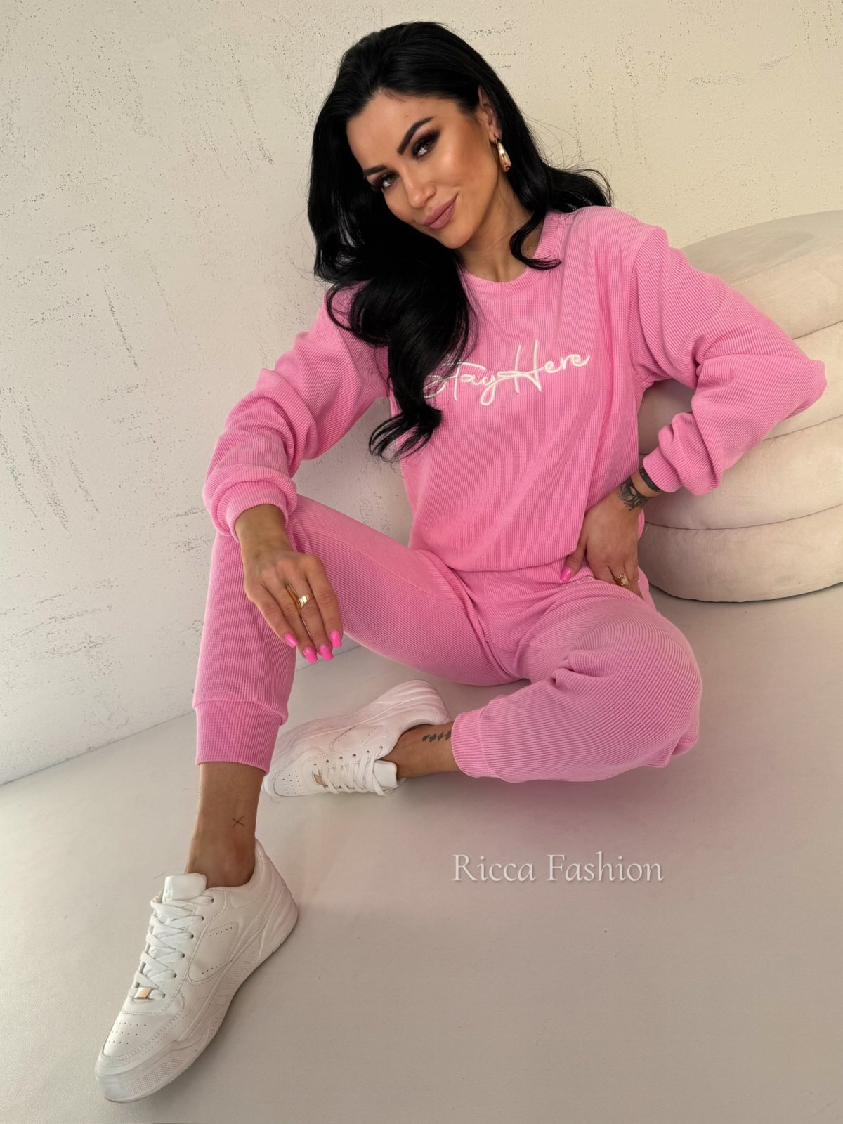 Komplet z wiskozą STAY WITH ME, sweet pink