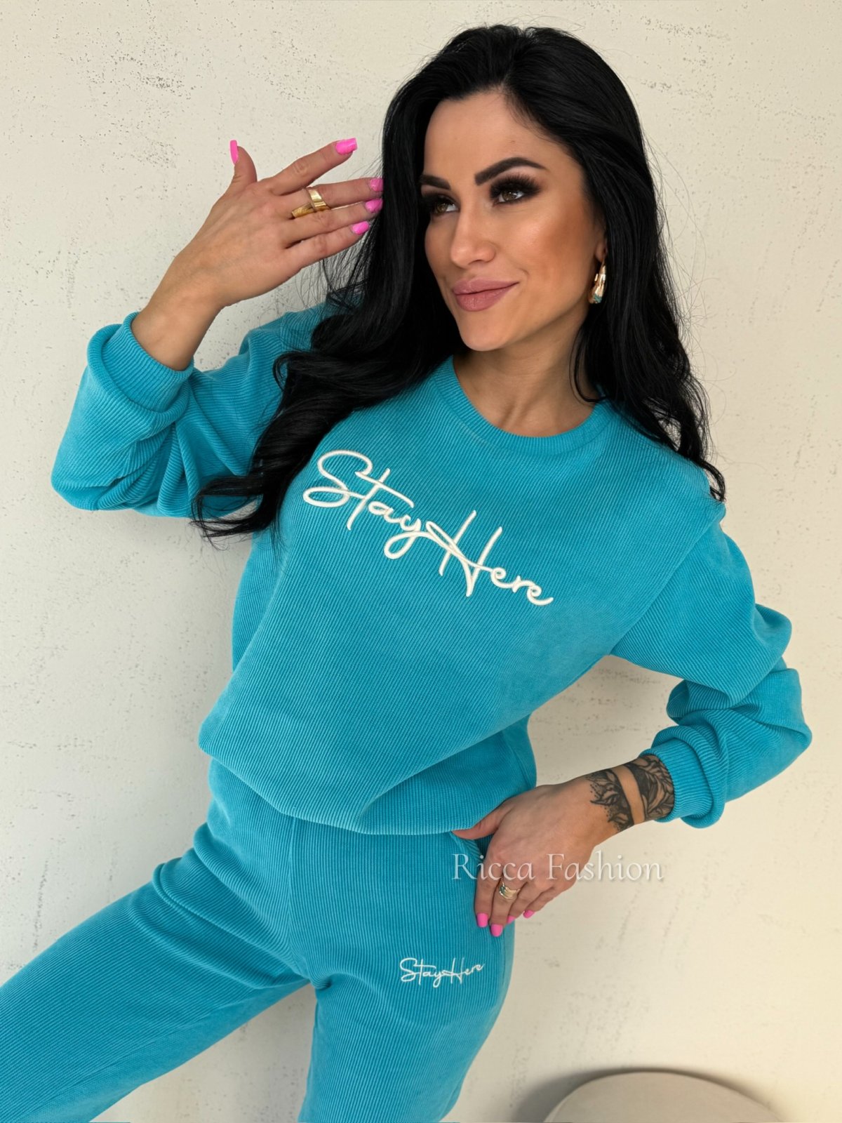 Komplet z wiskozą STAY WITH ME, blue