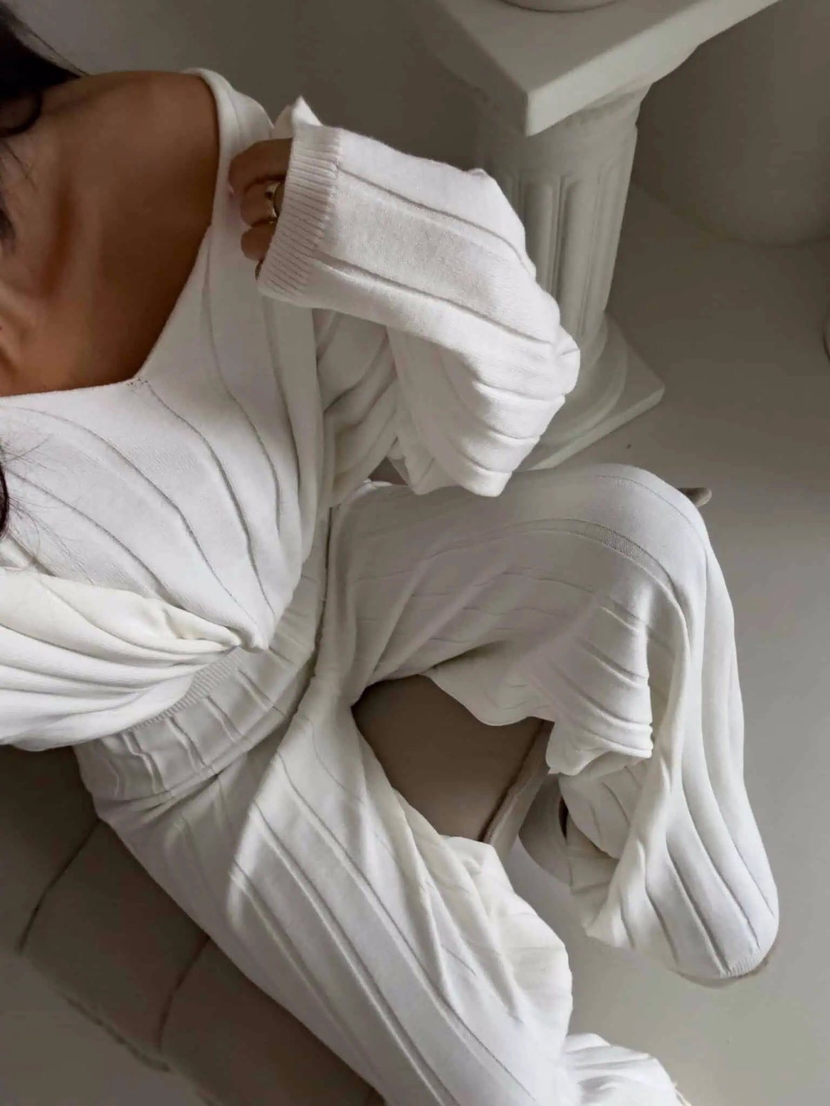 Komplet dzianinowy CANDICE, ecru