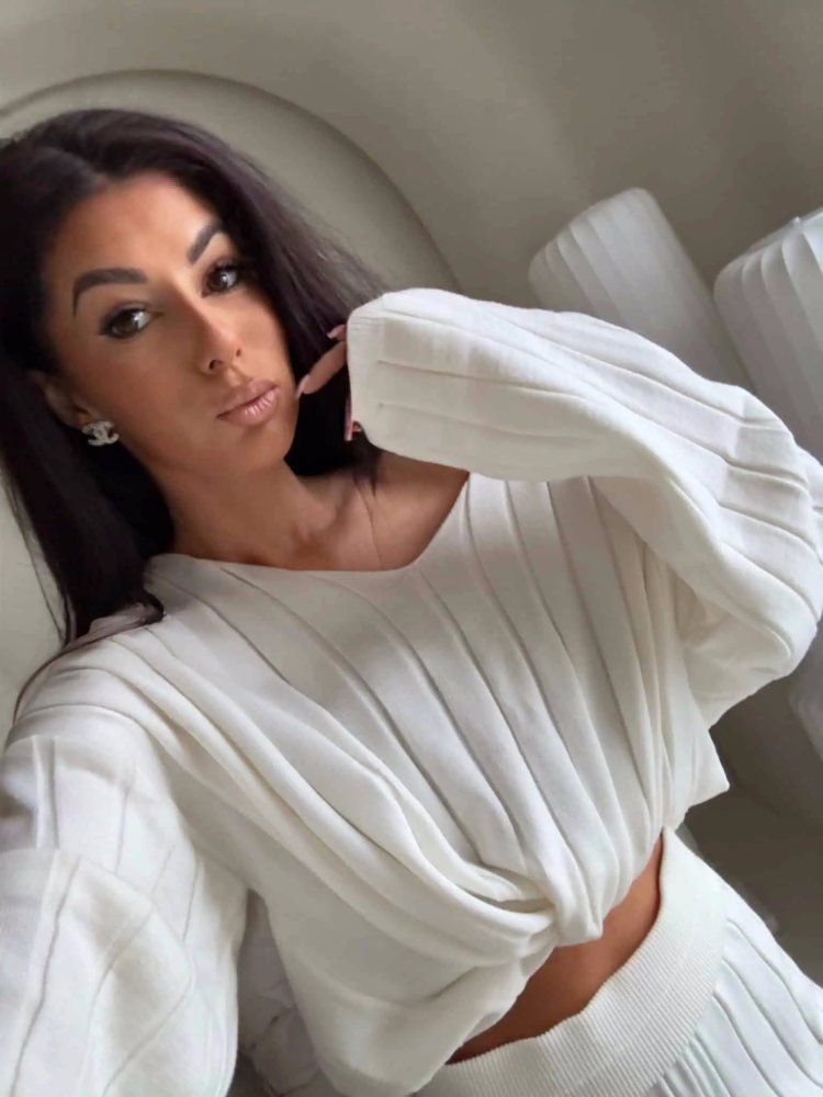 Komplet dzianinowy CANDICE, ecru