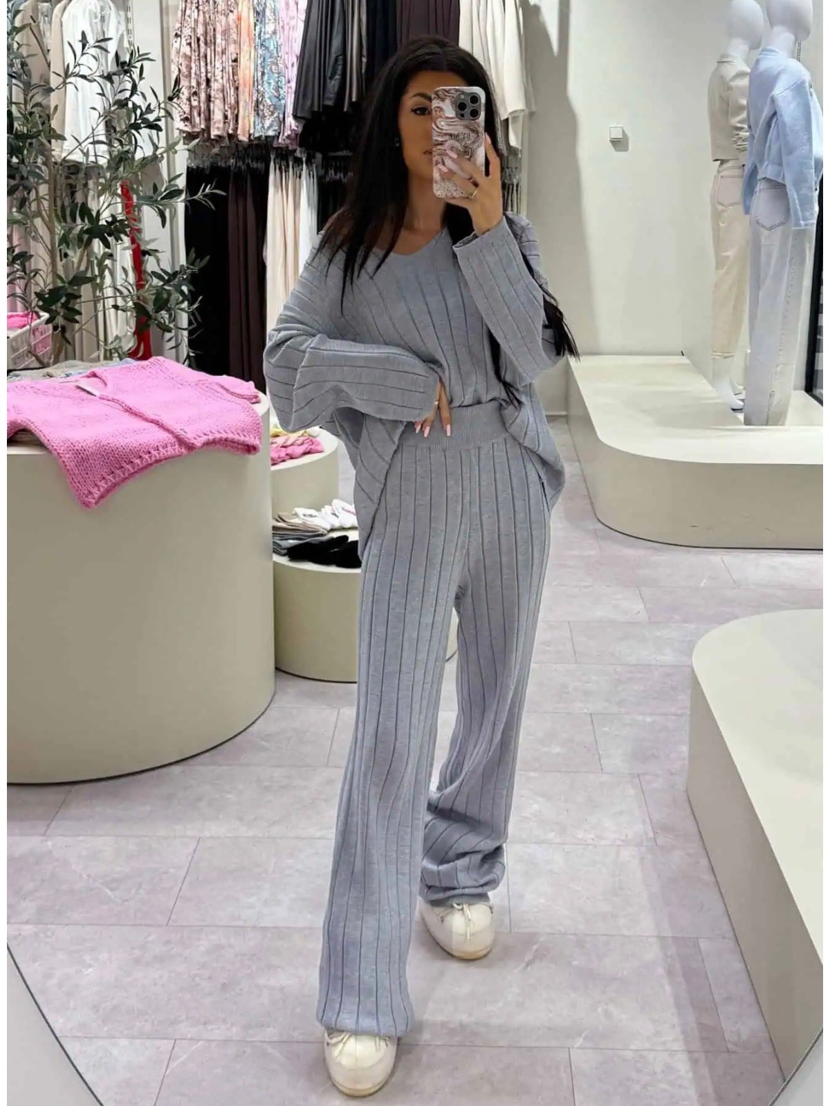 Komplet dzianinowy CANDICE, szary