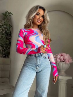 Bluzka LINDA print, multicolor