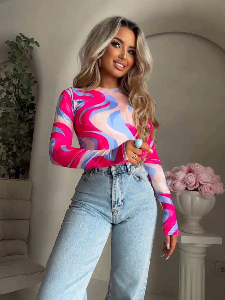 Bluzka LINDA print, multicolor