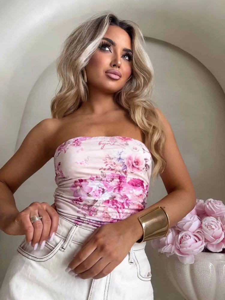 Top z wiskozy MAVEN, piwonia/puder