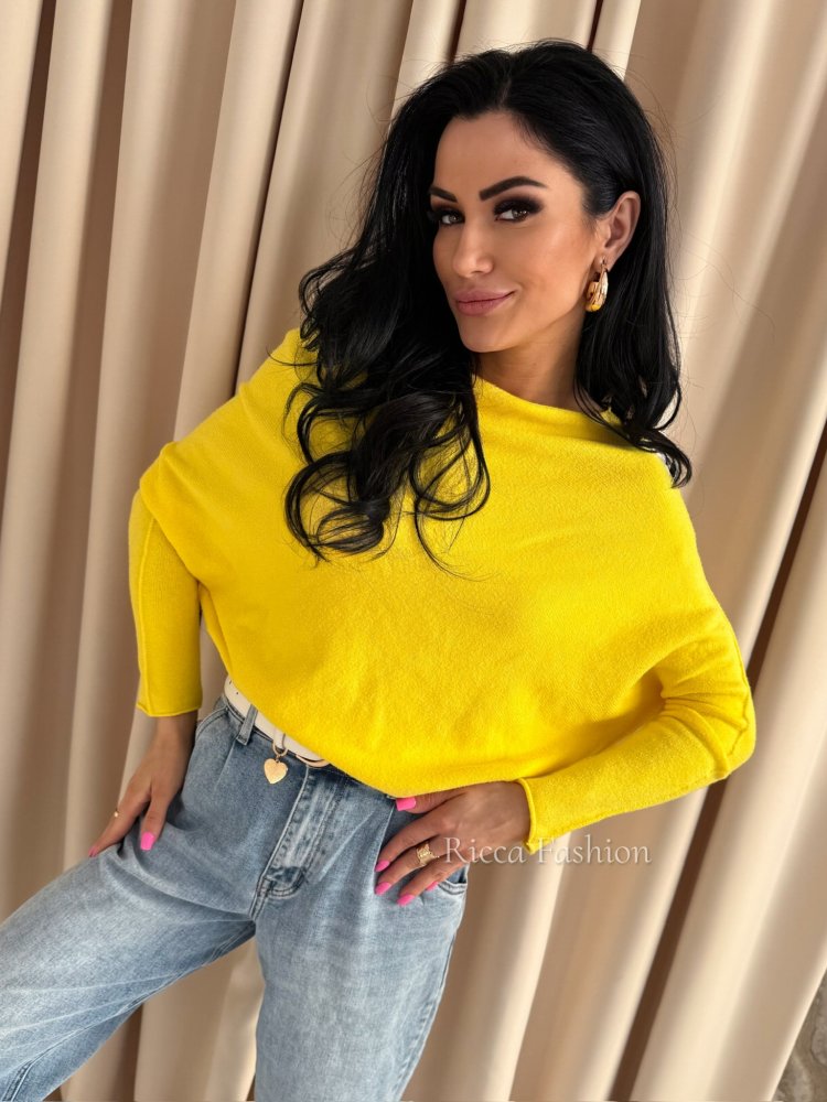 Sweter kimono ZAIRO, yellow