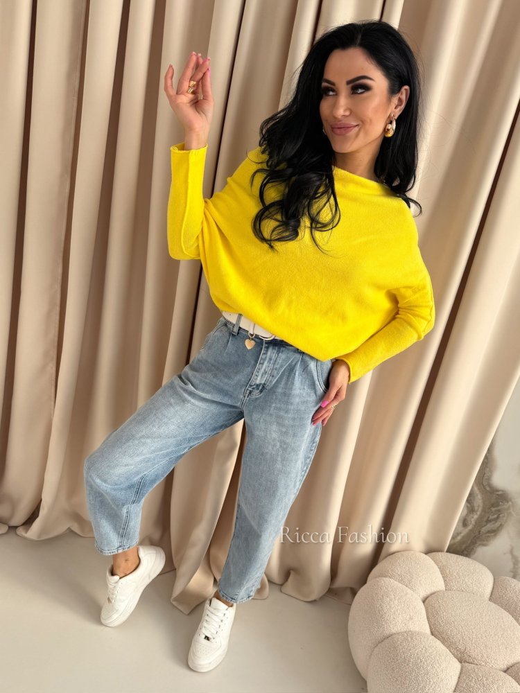 Sweter kimono ZAIRO, yellow