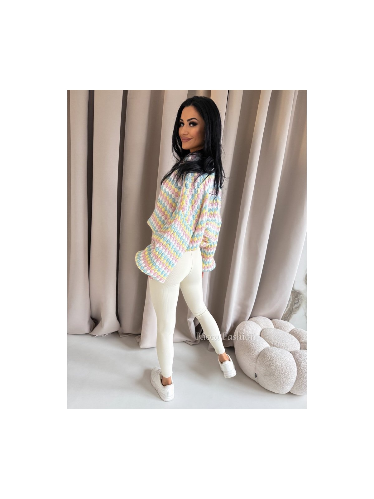 Legginsy prążkowane AMBER, beige