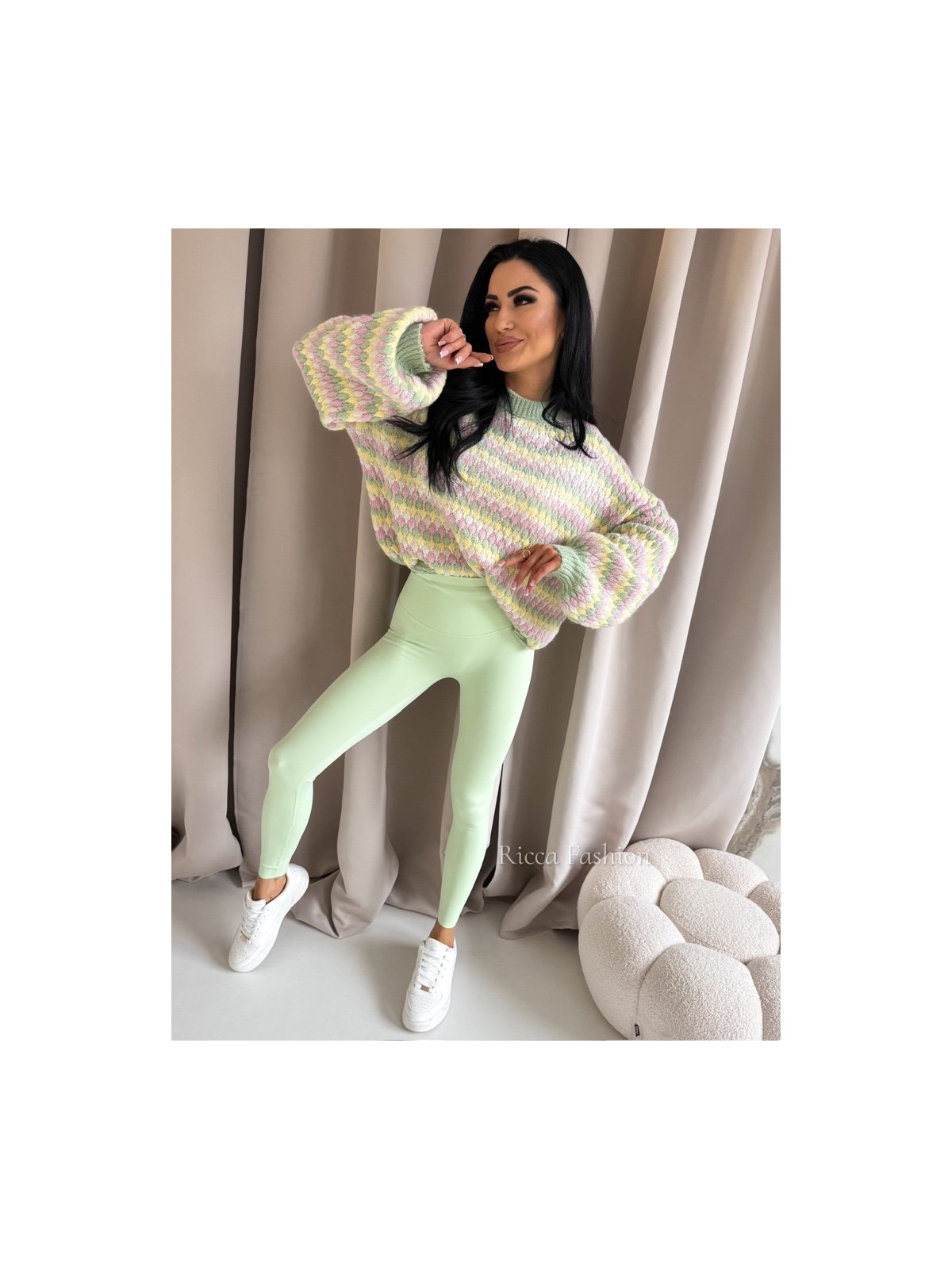 Legginsy z lycrą AZARRO, pistachio