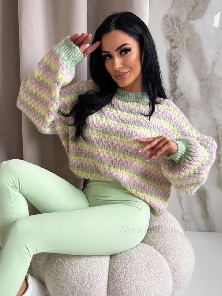 Sweter z wełną COLORFUL,...