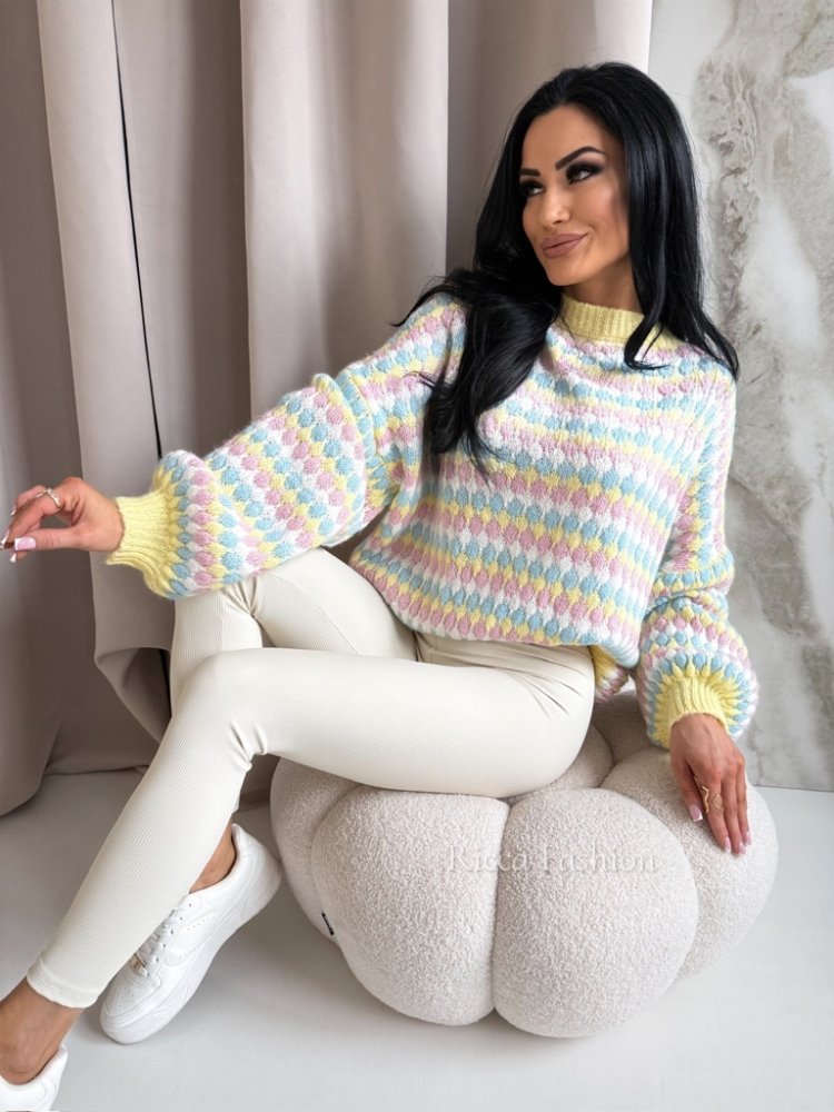 Sweter z wełną COLORFUL,...