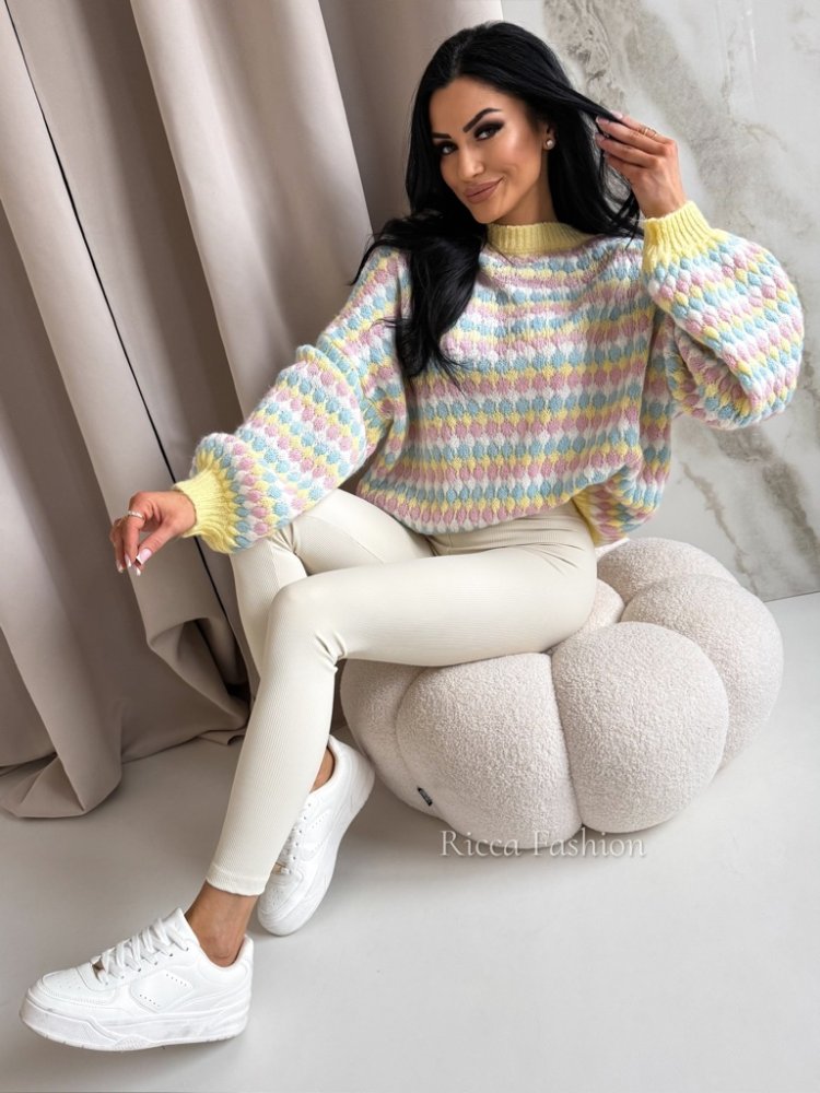 Sweter z wełną COLORFUL,...