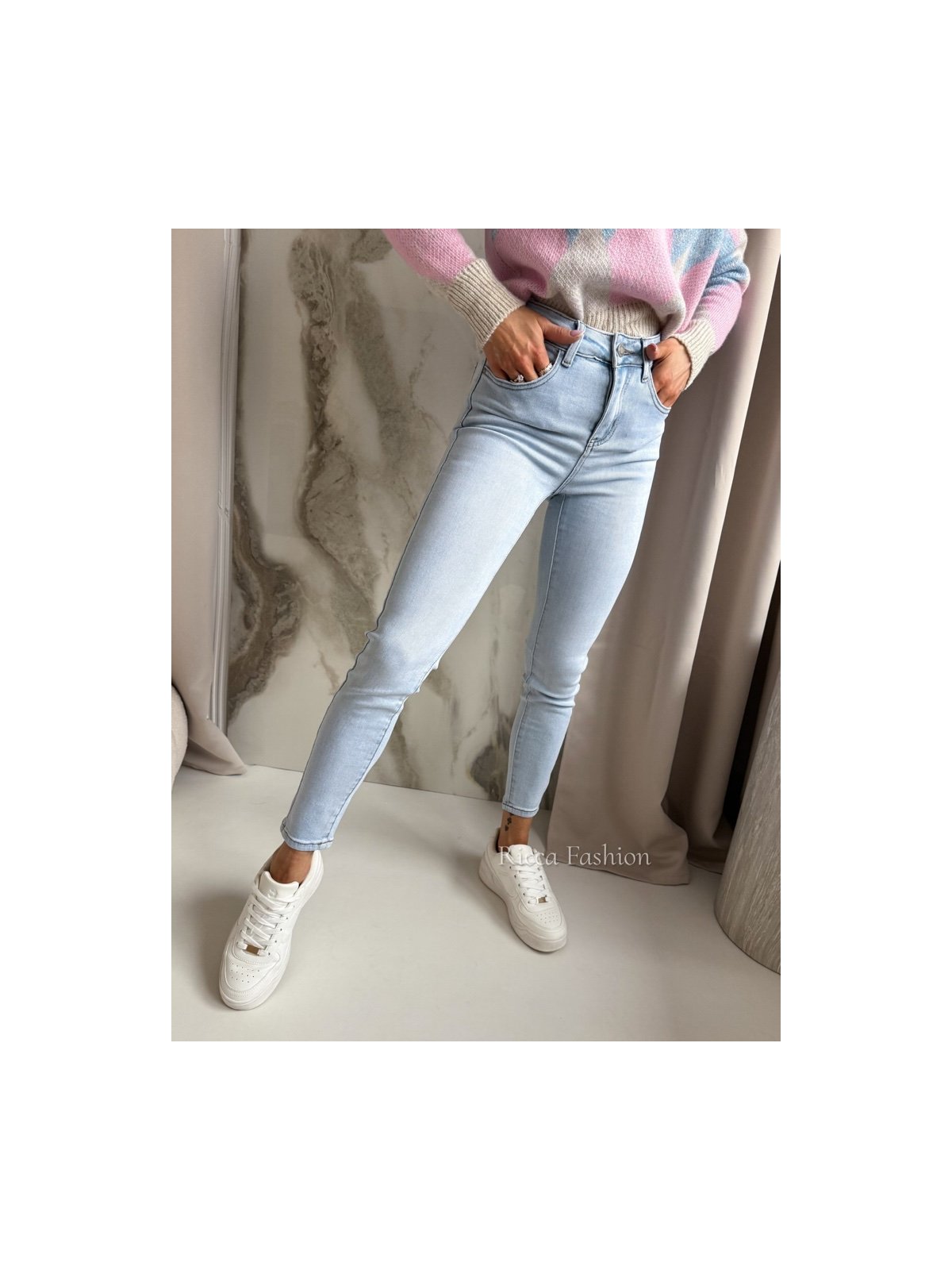 Spodnie skinny jeans LIONNE, light blue