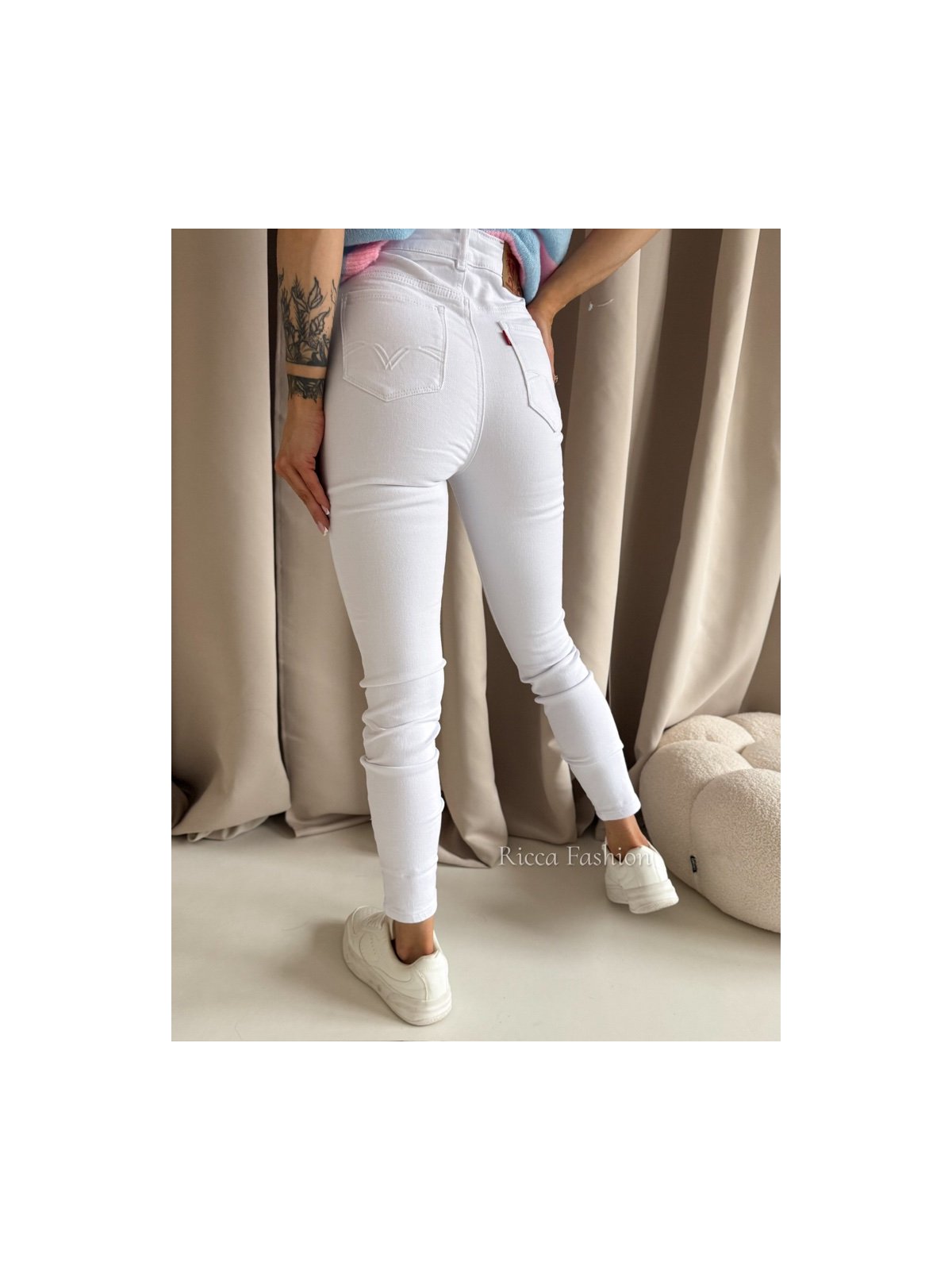 Spodnie skinny jeans LIONNE, white