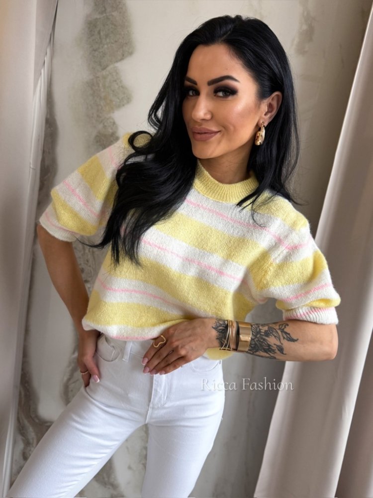 Sweter LIVIO, banana/ecru