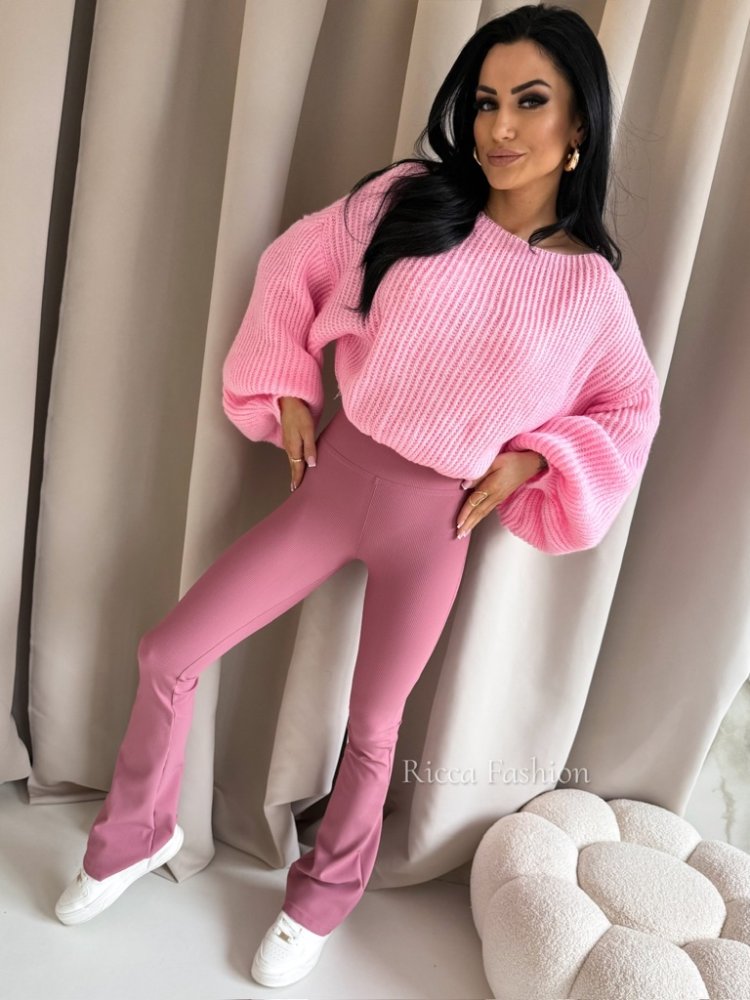 Spodnie prążkowane dzwony...