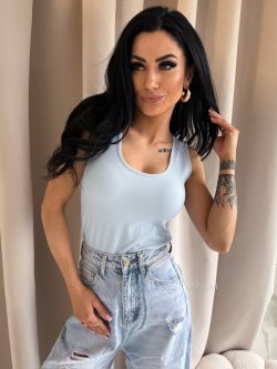 Bluzka/top prążek FUSION, baby blue