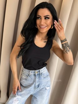 Bluzka/top prążek FUSION, black