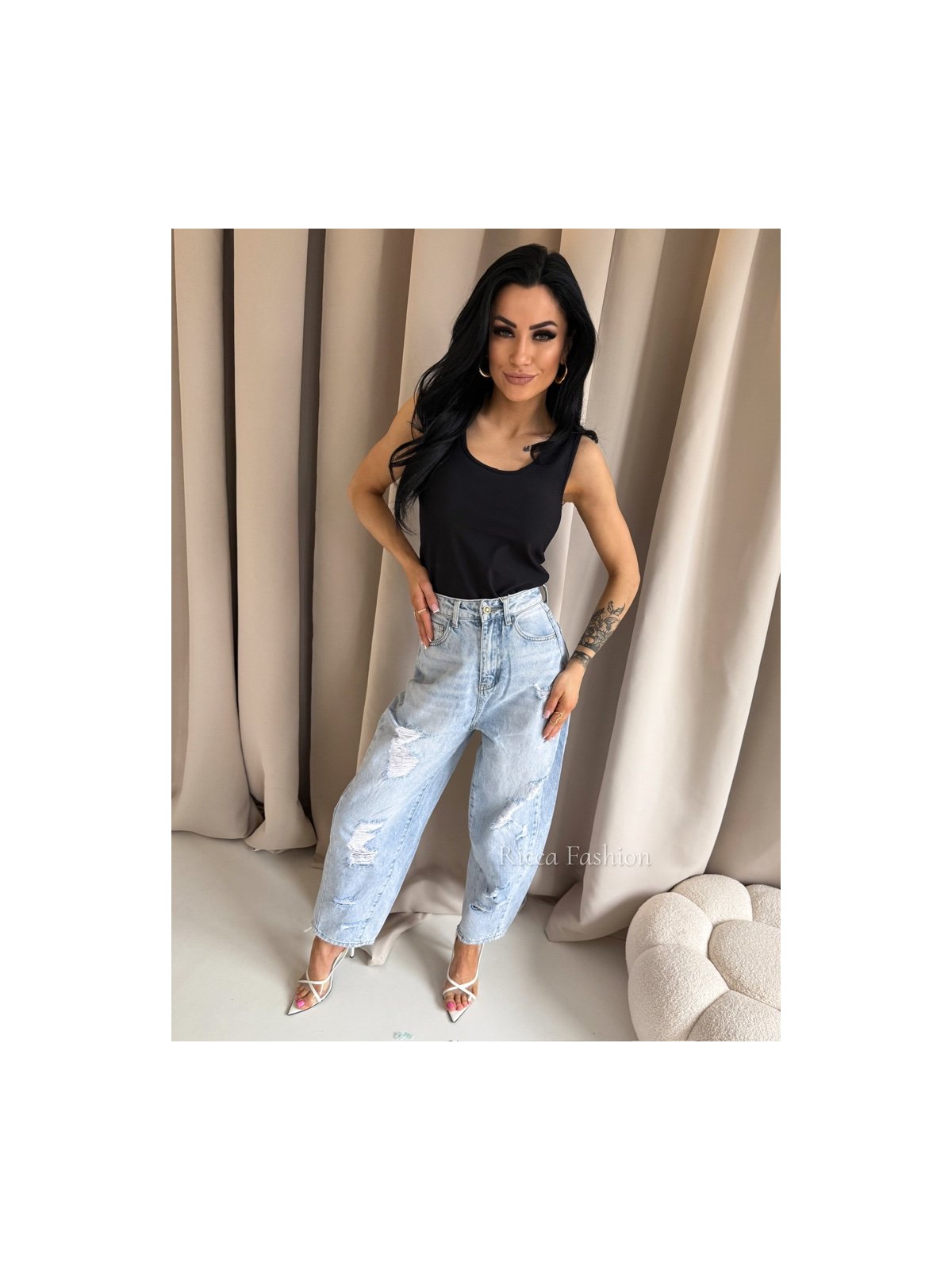 Bluzka/top prążek FUSION, black