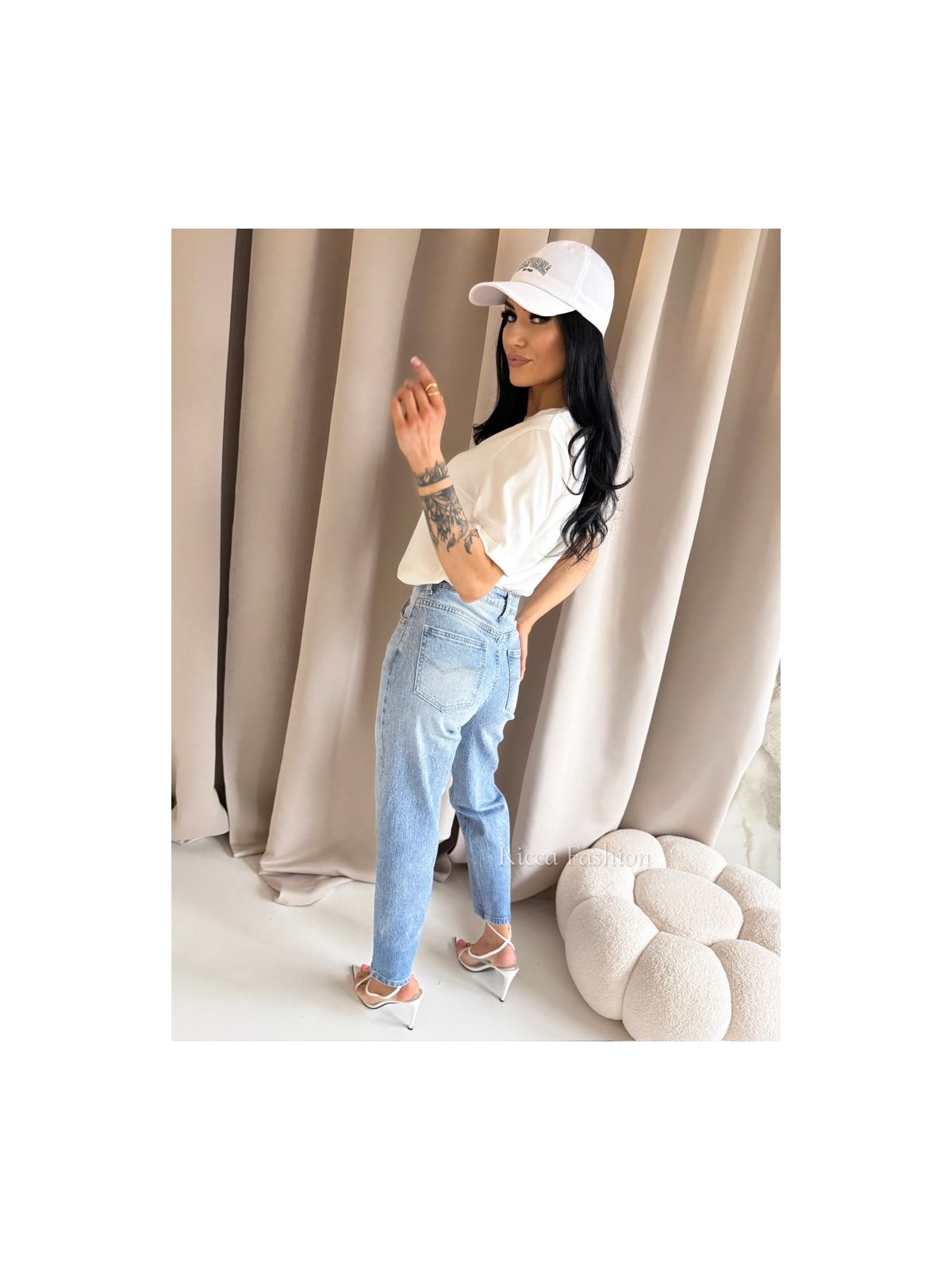 T-shirt bawełniany PARIS CHIC, ecru