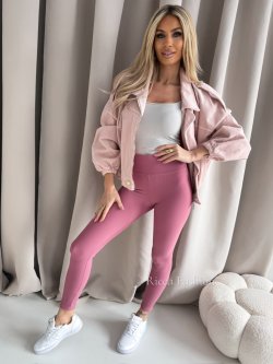 Legginsy prążkowane AMBER, antique pink